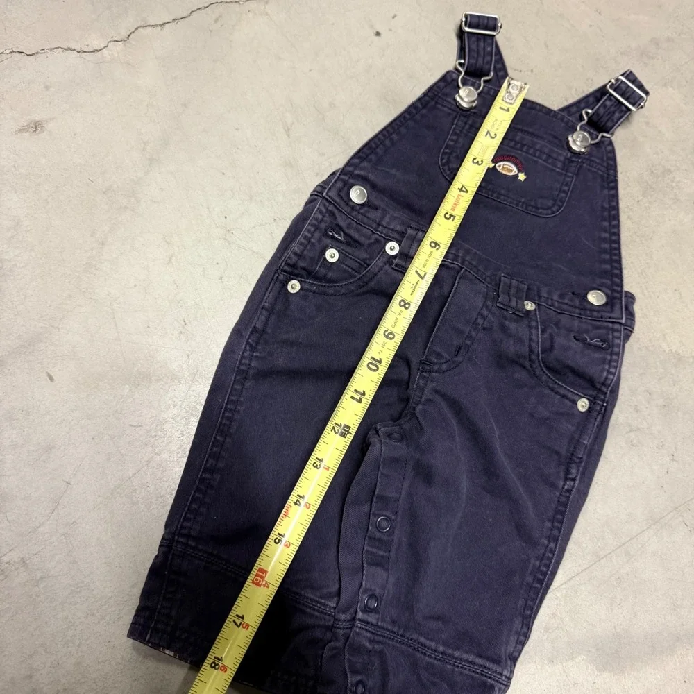 Vintage Gymboree Navy Blue Football Overalls 3-6 Months Cotton 2002 997